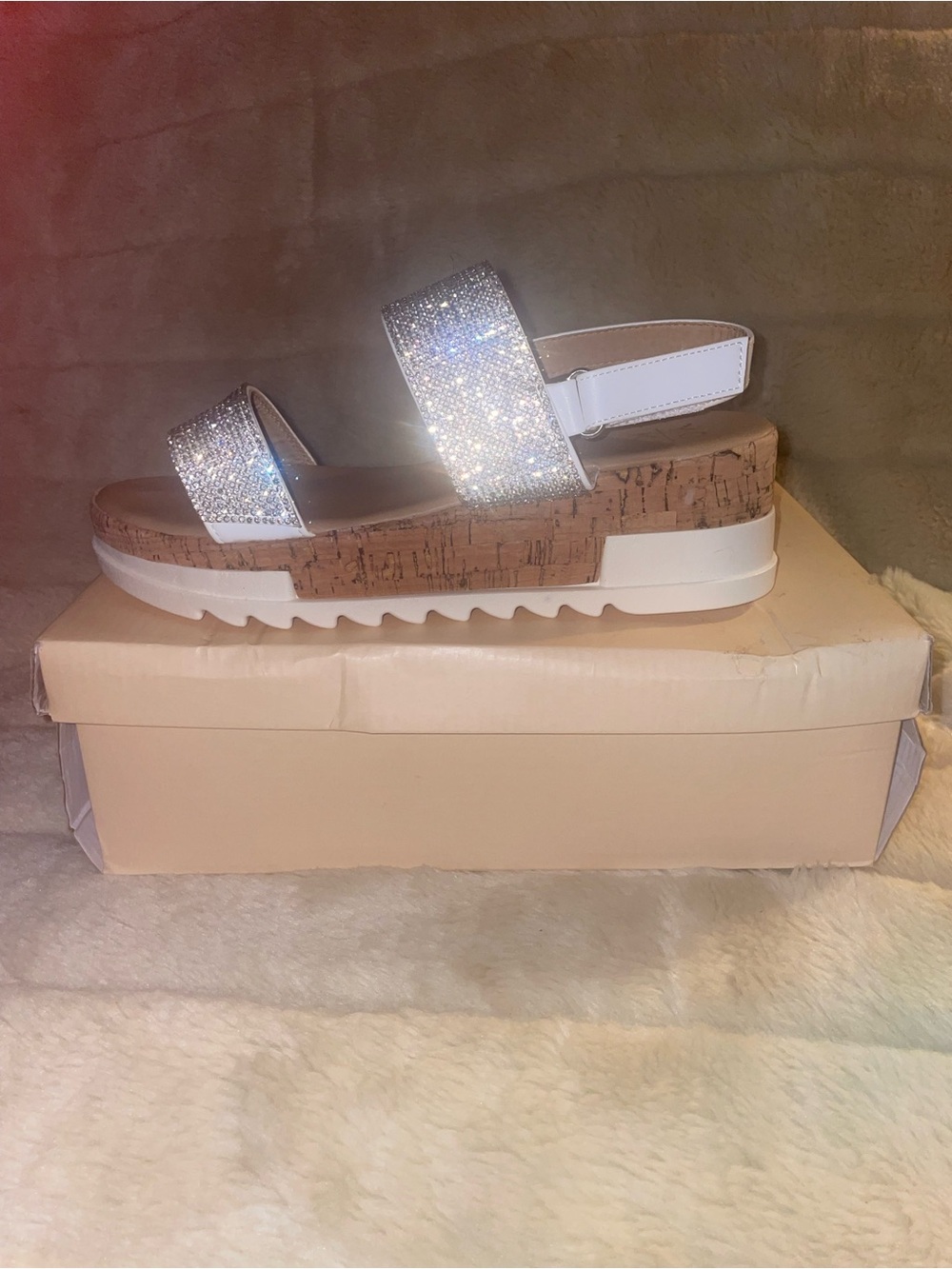 Yoki Rhinestone Double-Strap Sandals - Silver - Picture 3 of 5